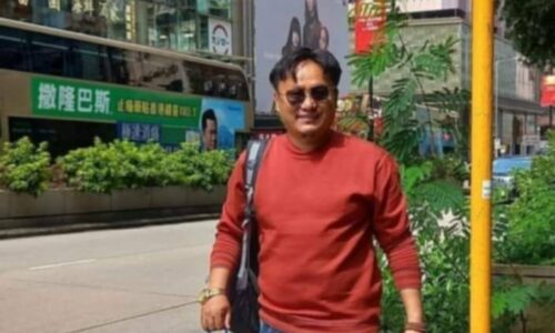 शनिबार हङकङ प्रस्तान गर्दै कलाकार गणेश ईसारा