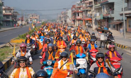 गण्डकी शतकुण्डीय गायत्री कोटीहोम विराट ज्ञान महायज्ञको प्रचार–प्रसार तिब्र, बृहत् मोटरसाइकल र्‍याली सम्पन्न